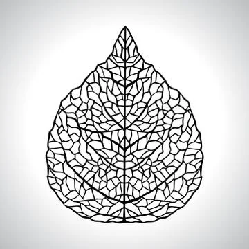 Black macro leaf natural isolated. Vector illustration Stock Illustration