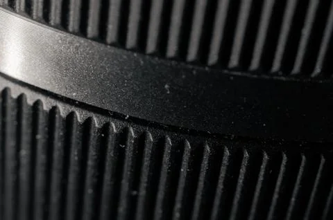 Black Macro Ridged Material Abstract Texture Background with Smooth Band, S.. Stock Photos