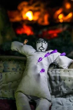 Black magic and doll Stock Photos