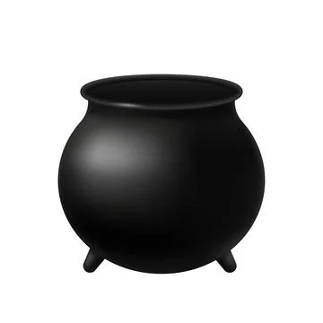 Black magic cauldron. Pot for witchcraft brews Stock Illustration