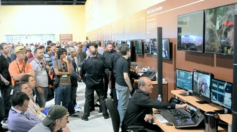 Black Magic demo during NAB Show 2014 exhibition in Las Vegas, USA. Stock Footage 39478652