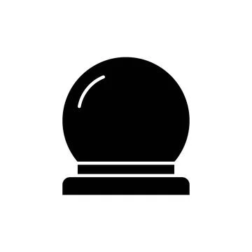 Black Magic fortune telling crystal ball line vector illustration Illustrazione stock