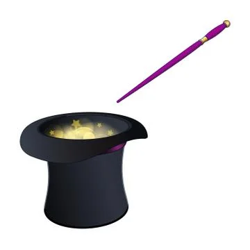 Black magic hat Stock Illustration