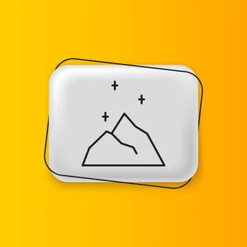 Black Magic powder icon isolated on yellow background. Silver rectangle but.. Illustrazione stock