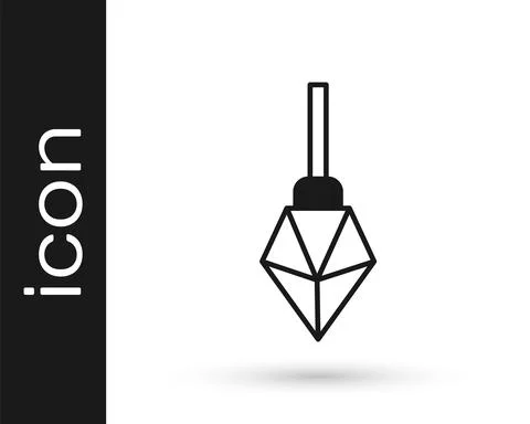 Black Magic stone icon isolated on white background. Fantasy crystal. Jewelry Illustrazione stock
