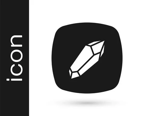 Black Magic stone icon isolated on white background. Fantasy crystal. Jewelry Stock Illustration