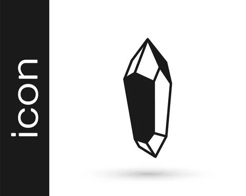 Black Magic stone icon isolated on white background. Fantasy crystal. Jewelry Illustrazione stock