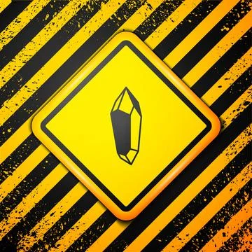 Black Magic stone icon isolated on yellow background. Fantasy crystal. Jewe.. Stock Illustration