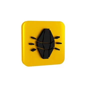 Black Magic stone icon isolated on transparent background. Fantasy crystal. J Stock Illustration