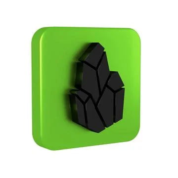 Black Magic stone icon isolated on transparent background. Fantasy crystal... 스톡 일러스트