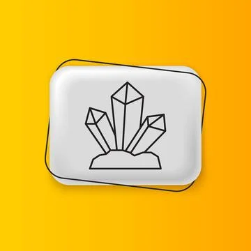 Black Magic stone icon isolated on yellow background. Fantasy crystal. Jewe.. イラスト素材