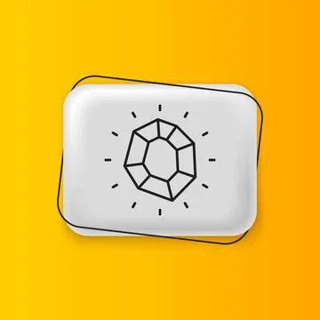 Black Magic stone icon isolated on yellow background. Fantasy crystal. Jewe.. Stock Illustration