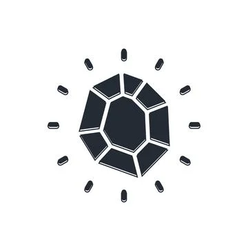 Black Magic stone icon isolated on white background. Fantasy crystal. Jewel.. Illustrazione stock