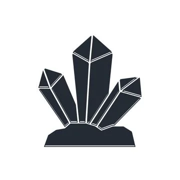 Black Magic stone icon isolated on white background. Fantasy crystal. Jewel.. Stock Illustration