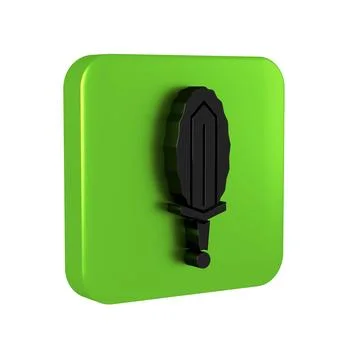 Black Magic sword in fire icon isolated on transparent background. Fiery sw.. Stock Illustration