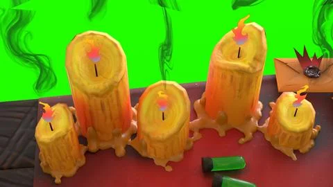 Black magic table with green background Stock Illustration