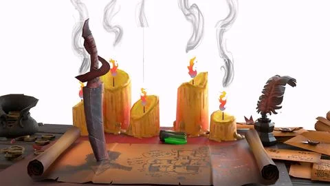 Black magic table with white background Stock Illustration