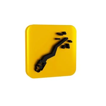 Black Magic wand icon isolated on transparent background. Star shape magic ac Stock Illustration