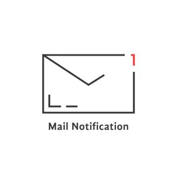 Black mail notification icon イラスト素材