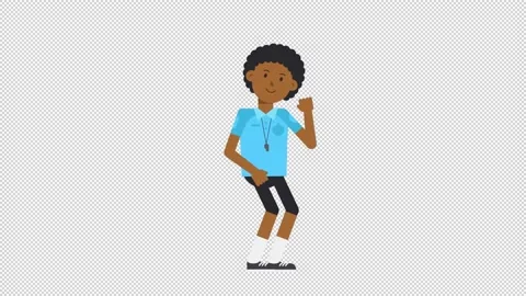 Black Male EU Referee Dancing Stock Footage 205054740