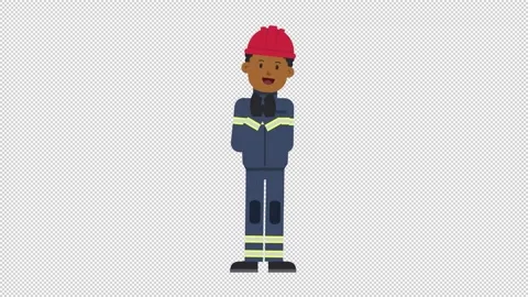 Black Male Firefighter Clapping Stock Footage 205040520