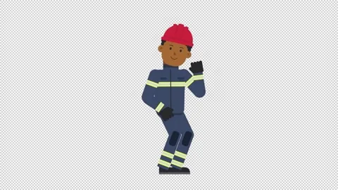Black Male Firefighter Dancing Stock Footage 205040650