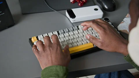 Black Male Software Engineer Writing Prompt for Vibe Coding Agent Stock-Footage 335939766