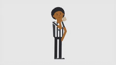 Black Male US Referee Drinking Coffee Stock Footage 205058218