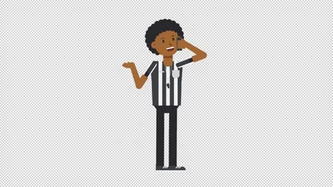 Black Male US Referee Talking on the Phone Happy Stock Footage 205058463