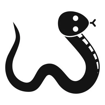 Black mamba snake slithering icon simple style Stock Illustration