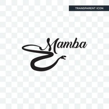 Black mamba vector icon isolated on transparent background, black mamba logo  Stock Illustration