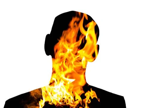 Black Man And Fire Stock Illustration