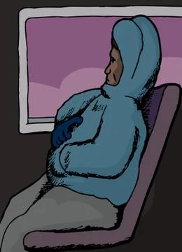 Black man on bus Illustrazione stock
