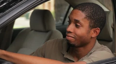 Black Man In Car Stock Footage 21258503