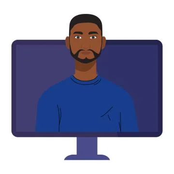 Black man cartoon in computer vector design Stock-Illustration