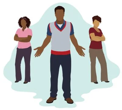 Black Man Choosing Between Light Skin and Dark Skin Stock Illustration