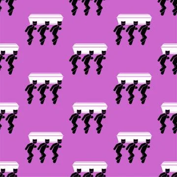 Black man dancing with coffin pattern seamless. African American Dance with c Illustrazione stock