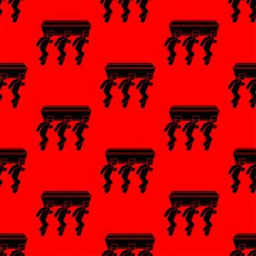 Black man dancing with coffin pattern seamless. African American Dance with c Illustrazione stock