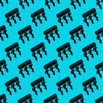 Black man dancing with coffin pattern seamless. African American Dance with c イラスト素材