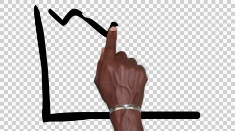 Black man drawing a down arrow animation  Stock Footage 43292528
