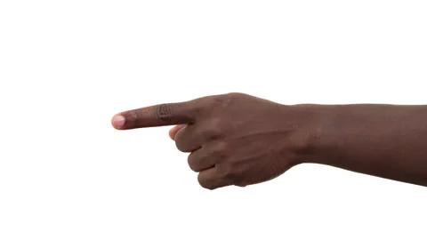 Black man hand pointing to the side. White background Stock-Footage 161901671
