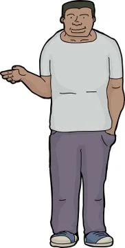 Black man holding nothing Stock Illustration