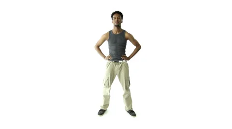 Black man isolated on white Stock Footage 30364157