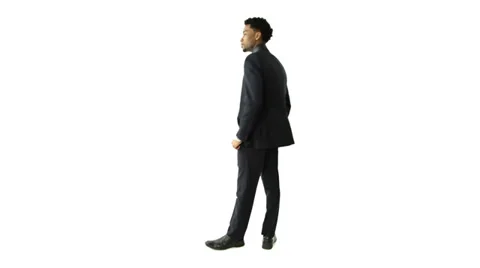 Black man isolated on white Stock Footage 30364313