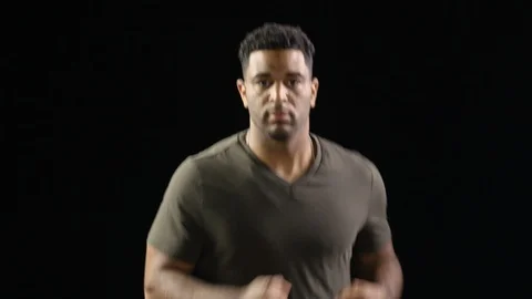 Black man jogging in place Stock Footage 110760756