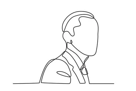 A black man looking at the side Stock Illustration