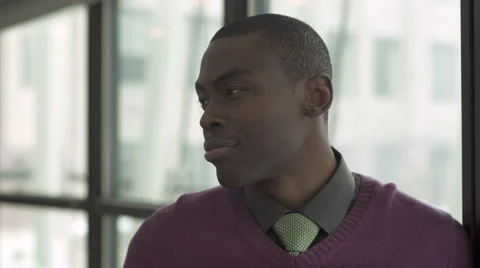 A Black Man Looks Into the Camera (2 of 2) Stock Footage 47630191