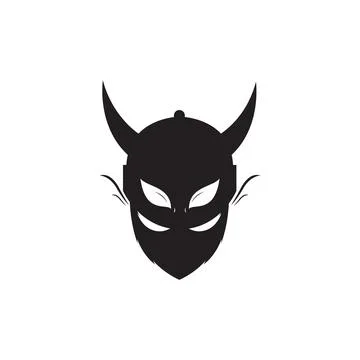 Black man with mask and hat horn logo design vector graphic symbol icon sig.. Stock Illustration