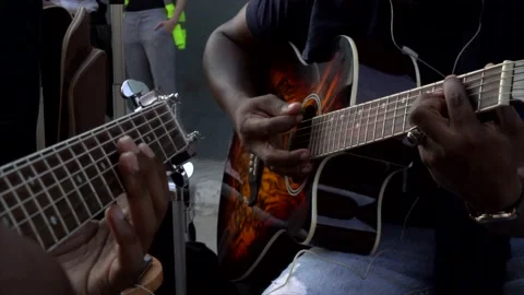 Black man playing guitar close up Stock-Footage 143697589