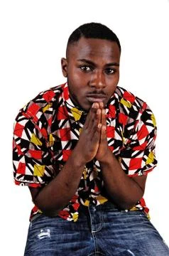 Black man praying. Stock Photos